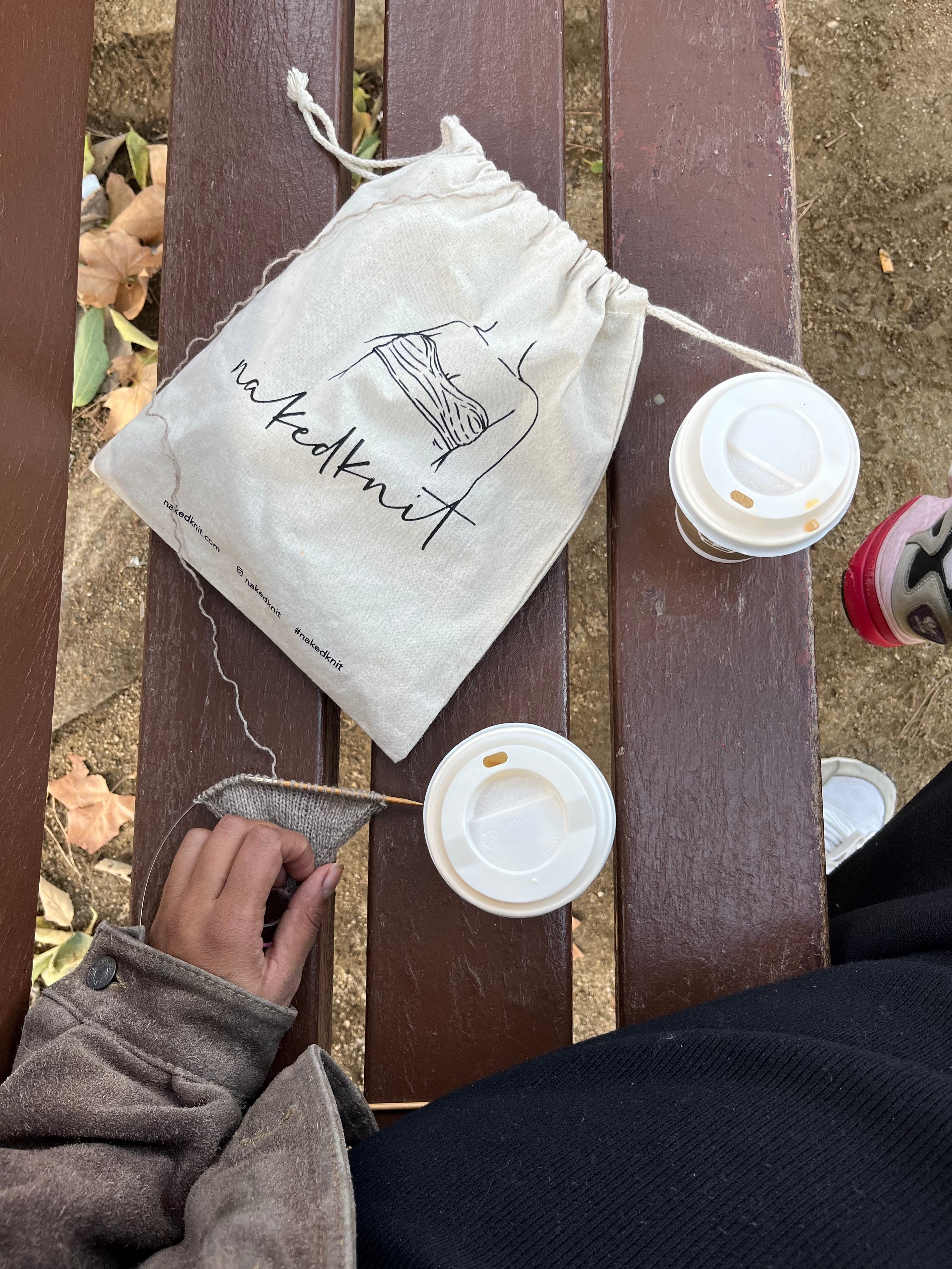 Nacktstrick-Stricktasche